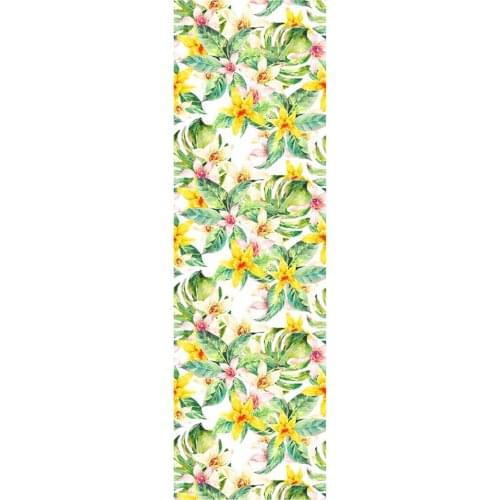Yellow Flower and Leaf Style 45*300 cm Thickened Waterproof Self-Adhesive Wallpaper for Room Decoration and Furniture Renovation