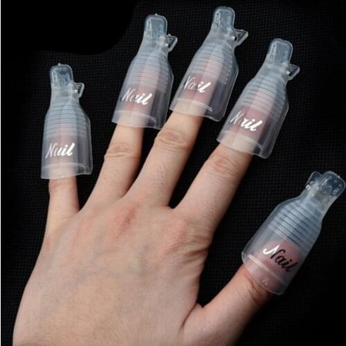 10Pcs Professional Reusable Nail Art Soak Off Cap Clip UV Gel Polish Remover Wrap Accessories DIY Manicure Care Tools