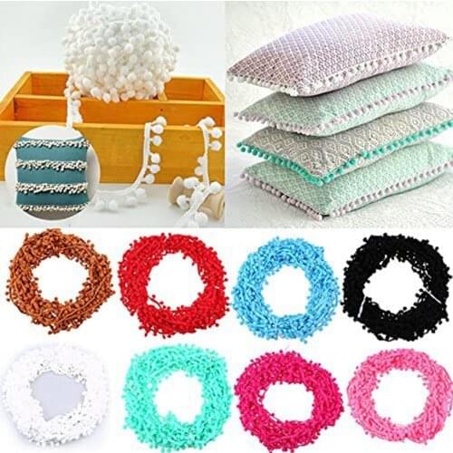2Yards Pom Pom Trim Ball 12 Mm MINI Pearl Pompom Fringe Ribbon Sewing Lace Kintted Fabric Handmade DIY Craft Accessories