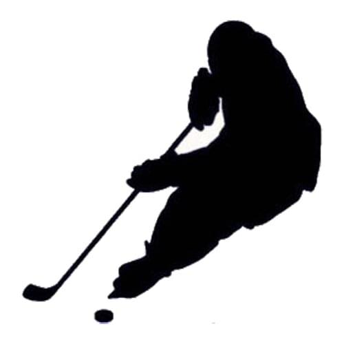 22*22CM Interesting Hockey Player Stickers Car Styling Reflective Vinyl Motorcycle Decals Black/Silver C7-0108