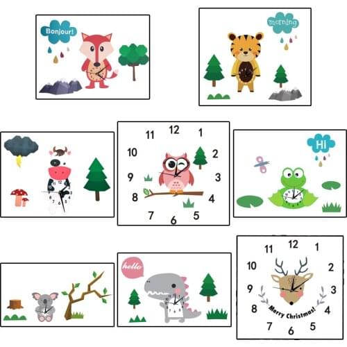 3D DIY Animal Wall Clock for Room Home Decor, Wonderful School Day Gift