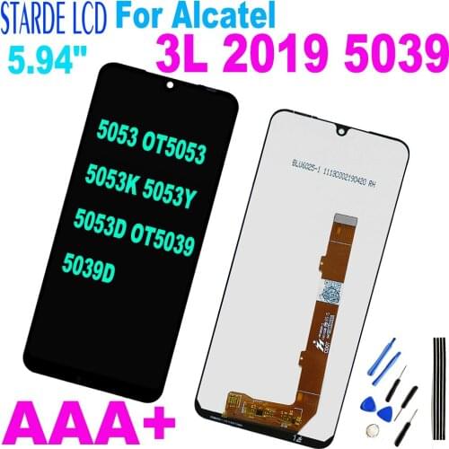 5.94" For Alcatel 3 3L 2019 5053 OT5053 5053K 5053Y 5053D OT5039 5039D 5039 LCD Display Touch Screen Digitizer Glass Assembly