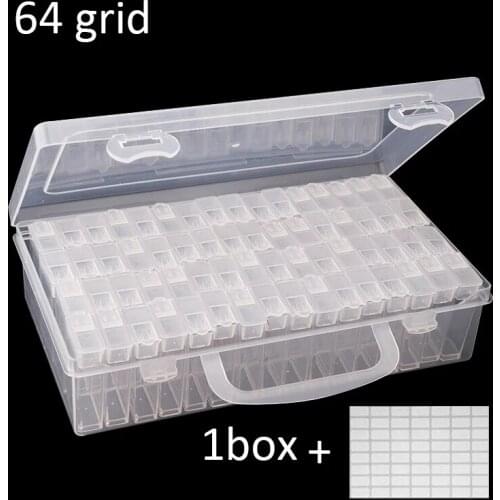 Diamond Painting Tools Accessories Beads Container Rhinestone Diamond Embroidery Stone Storage 28/64pcs Convenience Box