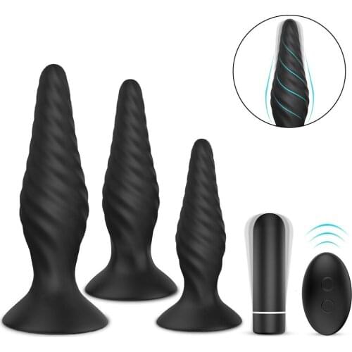Anal Plug Wireless Remote Control Vibrator On Suction Cup Butt Plug Dildo Anal Stimulator Vibrating Bullet Sex Toys For Couples