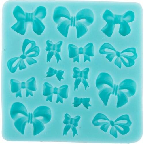 ANGRLY DIY Tray Soft Silicone Small Cute Mold Bowknot Shape Cake Decorating Mould Sugarcraft Tool Kitchen Accessories Candy