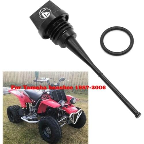 ATV Parts Aluminum Billet Polished Engine Oil Dipstick With O-ring For Yamaha Banshee 350 YFZ350 350cc 1987 - 2009