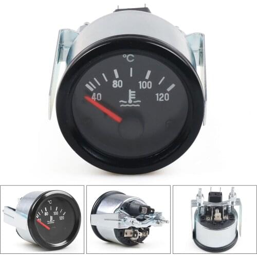 2" 52mm Car Water Temperature Gauge 40-120 Celsius Pointer 12V Water Temp Gauge Yellow Light Car Meter No Sensor