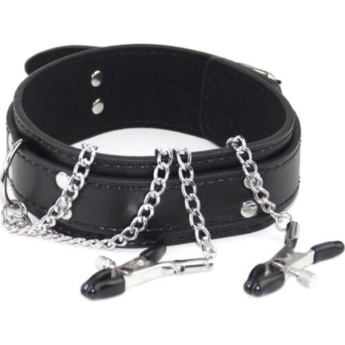 BDSM Nipple Chain Clamps Bondage Restraint Fetish Collar Chain Collocation Breast Clips Sex Toys for Women Adult Games Exotic