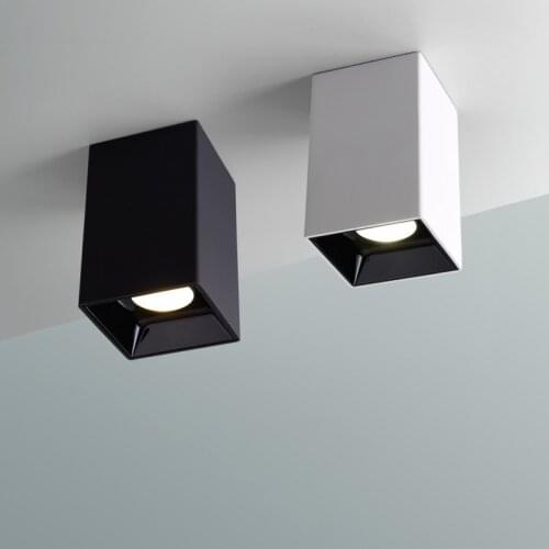 Dimmable 7W 12W 15W 20W 30W non-main lighting LED plain down light square home corridor COB spot light commercial office box gal