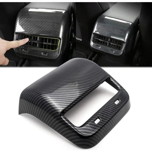 For Tesla Model 3 2021 Car Accessories Carbon Fiber ABS Rear Air Vent Outlet Cover Trim Interior Model Y Three New Model3