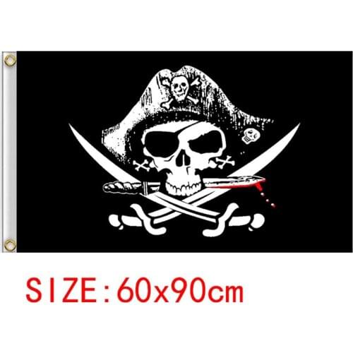 Pirate Flag 60x90cm Calico Flag Skull Roger Flag Decor Flag Polyester Banner Flags And Banners Home Decor Fade Resistant Jolly