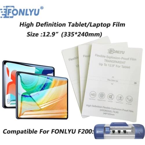 FONLYU 30pcs 12.9" Hydrogel Film Sticker For Tablet Laptop Compatible For T438 F140 F150 Screen Protector Cutting Machine