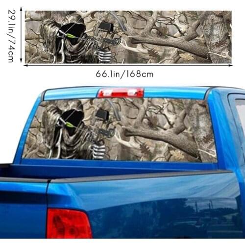 Grim Reaper for Truck Jeep Suv Pickup 3D Rear Windshield Decal Sticker Decor Rear Window Glass Poster 66.1 x 29.1 Inch