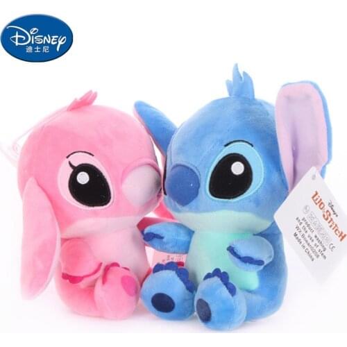 20cm Disney Lilo & Stitch pink blue stuffed Plush Dolls Pendant Toys Models Cute boy girl Christmas halloween toy gifts