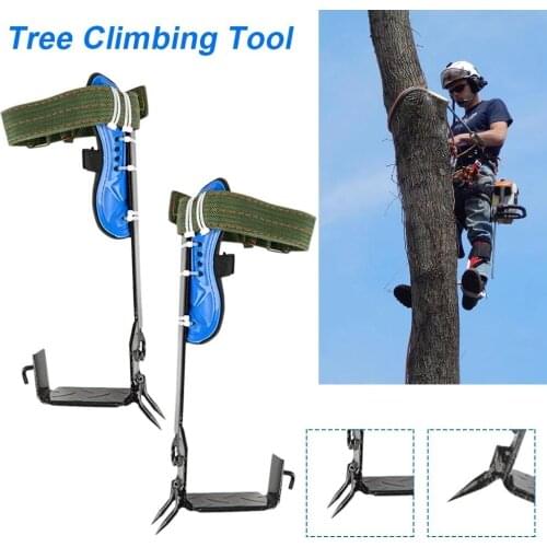 1 Set Adjustable Height Stainless Steel Tree Climbing Tool Spike With SafetyBelt For Rock Climbing