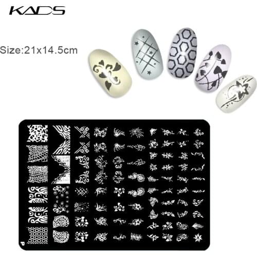 KADS 1Pcs Stamp Nail A variety Of Patterns Samper Nail Art Konad Stamping Nail Gel Nail Stamping Template For Painting