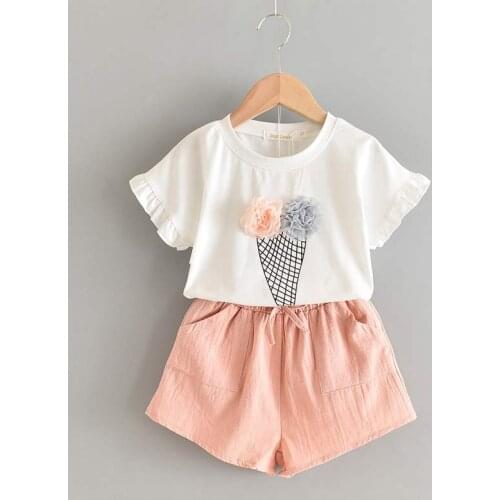 Keelorn Girls Clothing Sets 2020 Summer Fashion Children Infant baby Sleeveless T-shirt +Pants 2Pcs Suit Kids Girls Clothes set