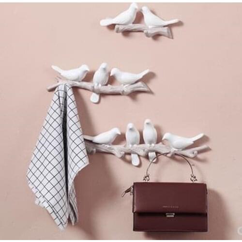 Beautiful three-dimensional bird craft hook, creative wall decoration hook, key holder