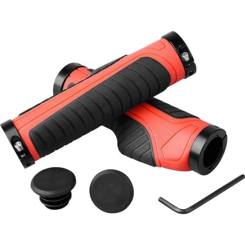 Bicycle Grip Cover Mountain Bike Rubber And Aluminum Alloy Handle Can Lock The Grip Non-Slip Handle Bicycle Riding Accessories