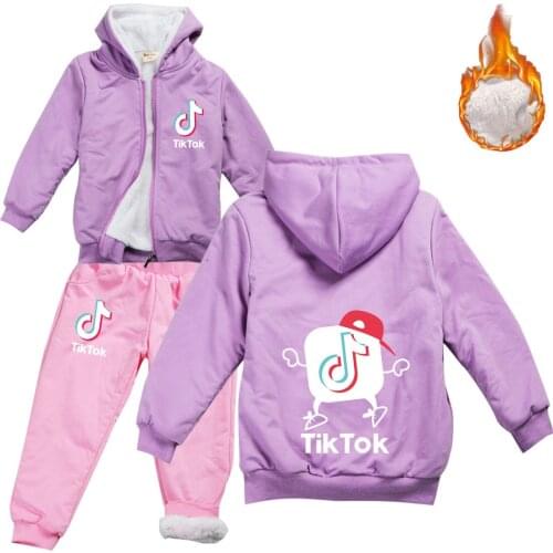 TIK TOK Baby Boys Girls Hooded Jacket Coat Winter Kids Windbreaker for Boy Plus Thicken Children Clothes
