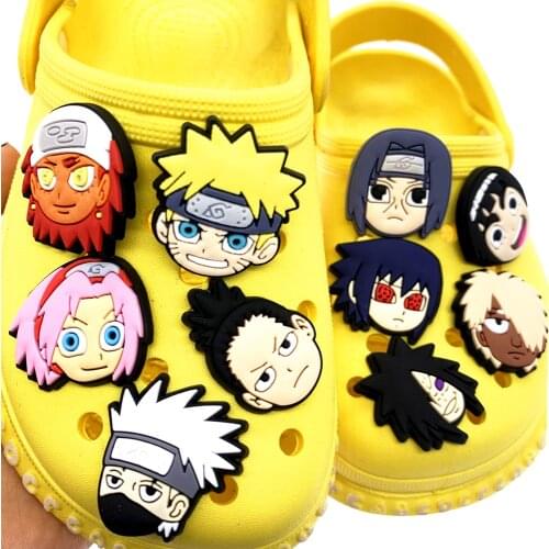 Hot Selling 1PCS Japanese Famous Cartoon Shoe Charms Wristbands Shoe Decorate Shoe Buckle For Boys Kids Gift Free Shipping