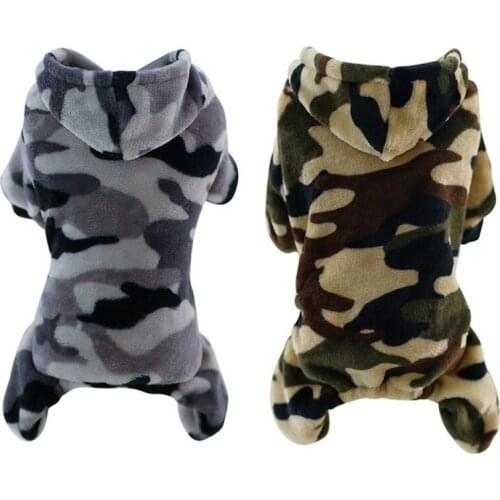 Cute Warm Dog Clothes Winter Fleece Dog Coat Camouflage Pet Dog Jumpsuits Clothing Dogs Pajamas Coat Chihuahua Yorkshire Jacket