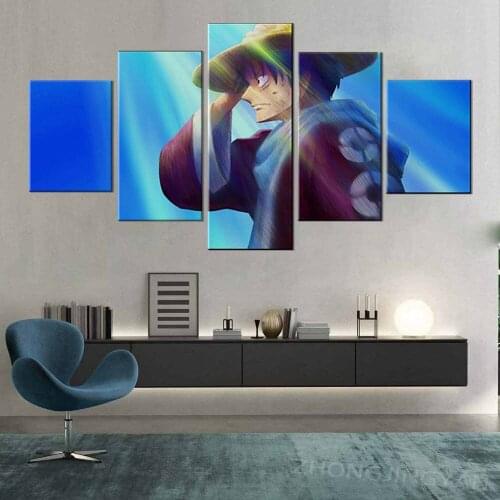 Modular Hd Prints One Piece Pictures Home Decor Sunshine Boy Painting 5 Set Canvas Poster Anime Wall Art Frame For Living Room
