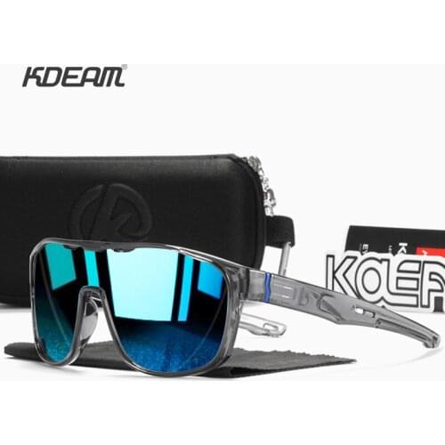 KDEAM Oversized Style Polarized Sunglasses Men High Quality Outdoor Travel One-Piece Lens Sun Glasses Windproof UV Goggles K16
