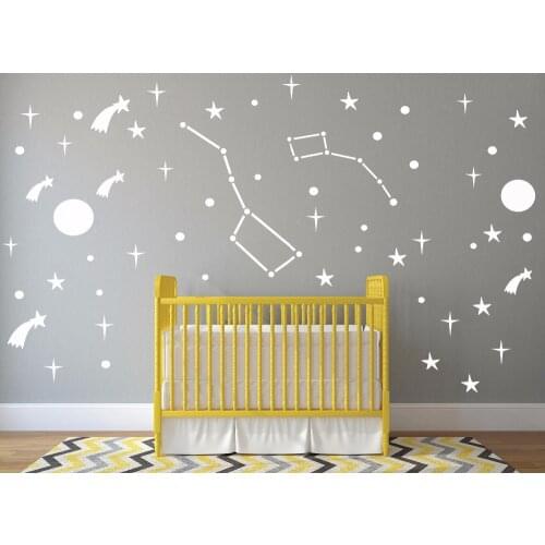Zodiac DIY Wall Stickers Nursery Ursa major and ursa minor constellation Wall Decal Big dipper and Little dipper Sticker ZB579