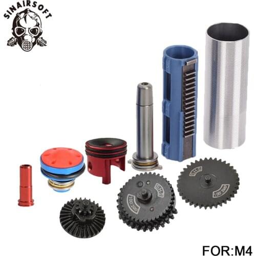 100:200 Gear Nozzle Cylinder Spring Guide 14 Teeth Piston Kit Fit Airsoft M4 MP5 AK G36 For Paintball hunting Accessories
