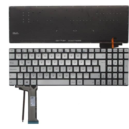 New Latin laptop keyboard for ASUS ZX50JX ZX50VW ZX50VX ZX70VW ZX70 ZX70V backlit LA keyboard layout Silver