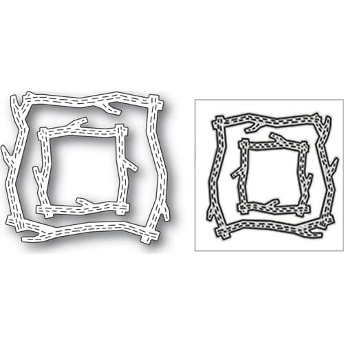 New Double Stitched Wood Square 2020 Metal Cutting Dies for DIY Scrapbooking and Card Making Decorative Embossing Craft No Stamp