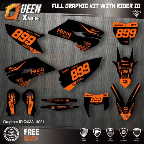 Queen X Custom Team Graphics Decals Stickers Kit For Husqvarna Sticker Decal 2014-15 TC FC 2015-16 FE TE 125 to 450cc 21