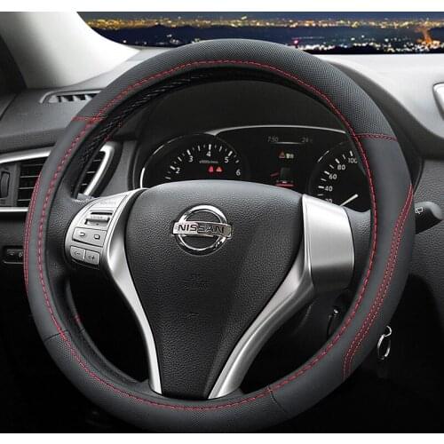 Suitable for Nissan Sylphy X-TRAIL Teana Qashqai Tiida Murano KIcks Bluebird Road Terra leather steering wheel cover