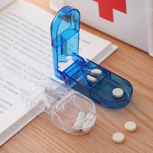 Portable Pill Cutter Splitter Divide Medicine Storage Tablet Splitters Cut Slicer Home Pill Container Drugs Cases Dispenser Box