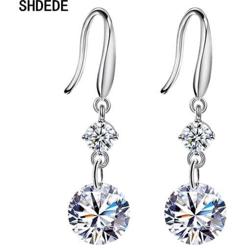 SHDEDE Drop Earrings For Women Fashion Jewelry Embellished With Crystals From Swarovski Korea Trendy Accessories -WH30