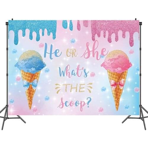 Blue Pink Boy or Girl Gender Reveal Surprise Backdrops Photos Background Decor for Portrait Photography Photocall Studio Props