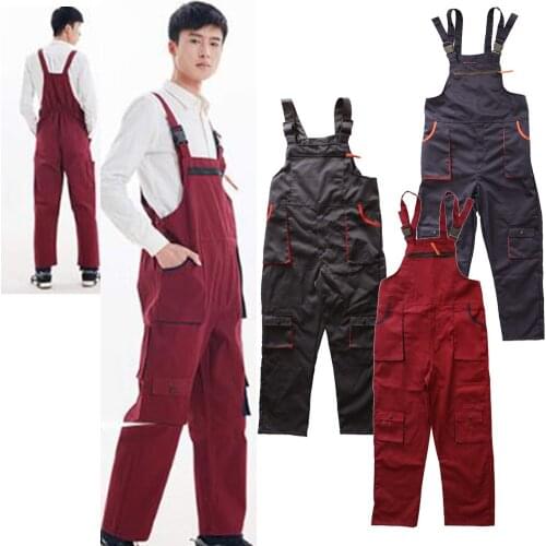 Unisex Workwear Work Bib and Brace Overall Pants Trousers Worker Dungarees