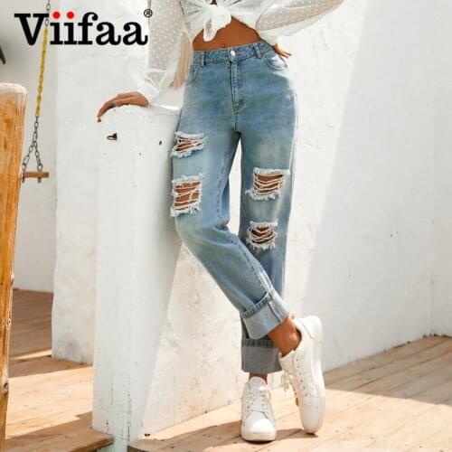 Женские джинсы бойфренды Viifaa China At AliExpress