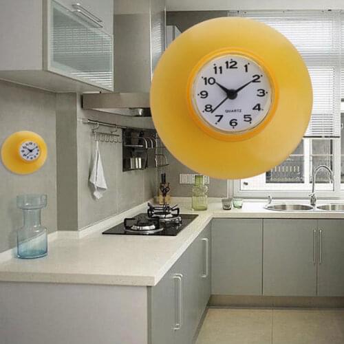 Waterproof Sucker Clock Shower Booth Powerful Adhered Wall Clocks Bathroom Kitchen Decoration