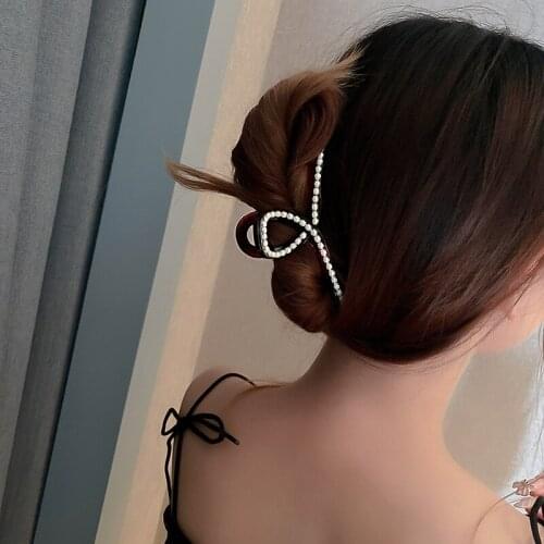 Temperament retro fashion simple jewelry with personality trendy pearl hair clip pearl hair clip hair clip headdress for female