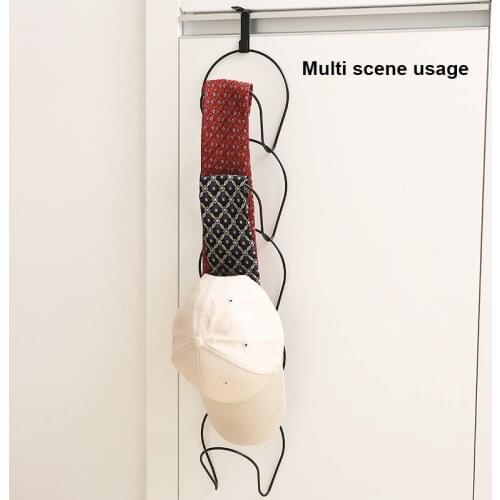 1Pcs Wrought Iron Door Hook Free Punch Coat Rack Wall Hanger Scarf Seamless Hat Storage Chain Hook