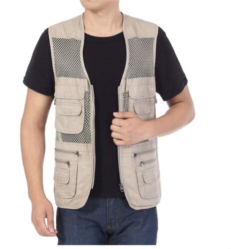 1PC Mens Mesh Fishing Vest Multi-pockets TOPIND Outdoors fishingers Vest Jacket