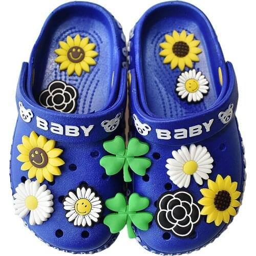 10PCS soft PVC Croc Shoe Charms Accessories Decorations Sunflower/Daisy For Croc Shoes Charms Kids X-mas Gifts