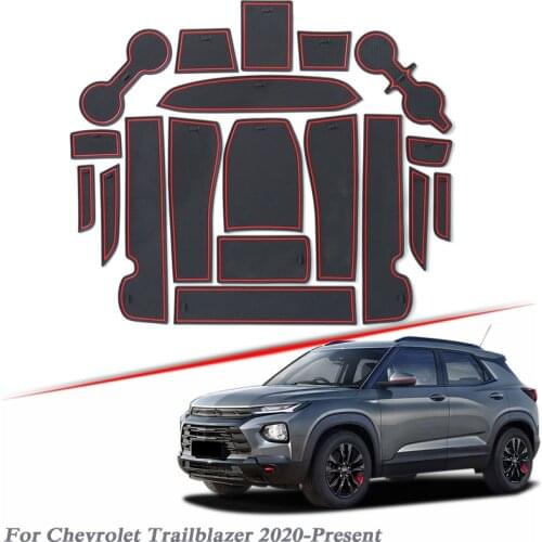 19pcs Car Styling Gate slot pad For Chevrolet Trailblazer 2020-Present Silica Gel Door Groove Mat interior Non-slip dust Mat