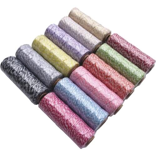 4ply (100Yards) 1pcs/lot thin Bakers twine color cotton baker twine silver gold red pink cotton string color by free shipping