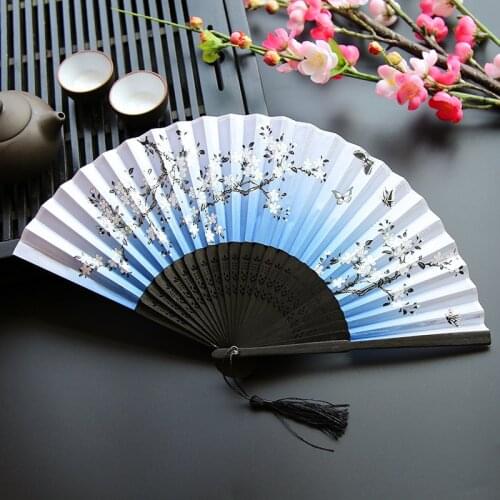7 Inch Folding hand Fan National Woman Japanese Wind Cheongsam Prop Ancient Fans vintage bambu eventail a main hand fan