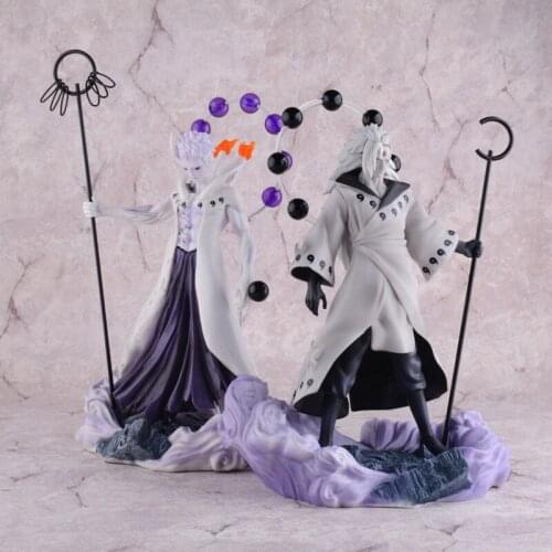 Anime Naruto Uchiha Obito Ten-tailed Man Column Force Uchiha Madara Pvc Figure Figurine Toy Decoration Handsome Cool Gift 27cm