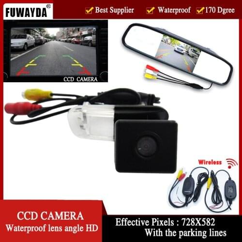 FUWAYDA Wireless CCD Car Rear View Camera for Mercedes-Benz B200 A-class W169 B-Class T245 with 4.3Inch Rear view Mirror Monitor