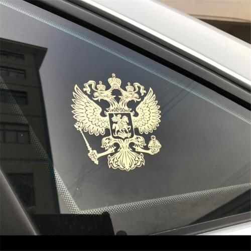 Car Stickers Nickel Metal Russian Character Peltate Sticker for Car Decoration Accessories